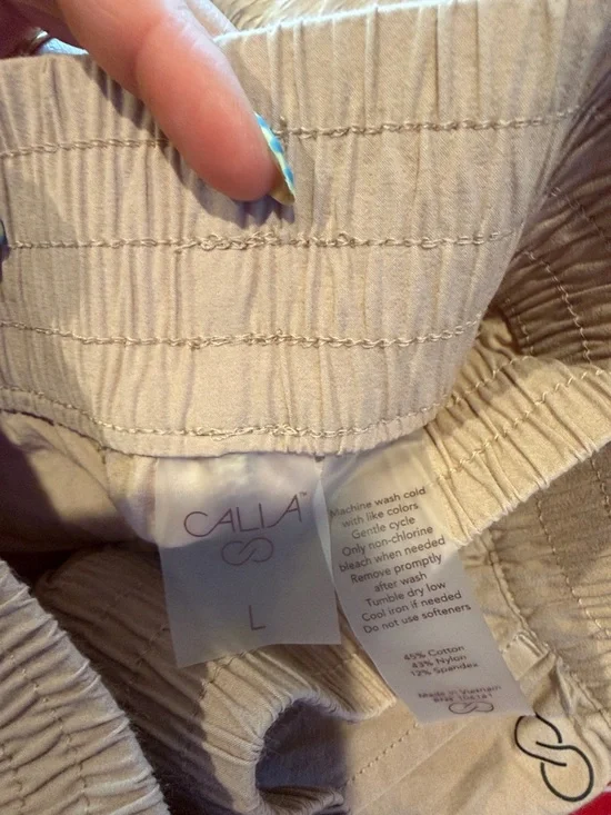 Calia Tan Pink Casual Elastic-Waist Tan Jogger Pants with Zippers - Picture 5 of 5